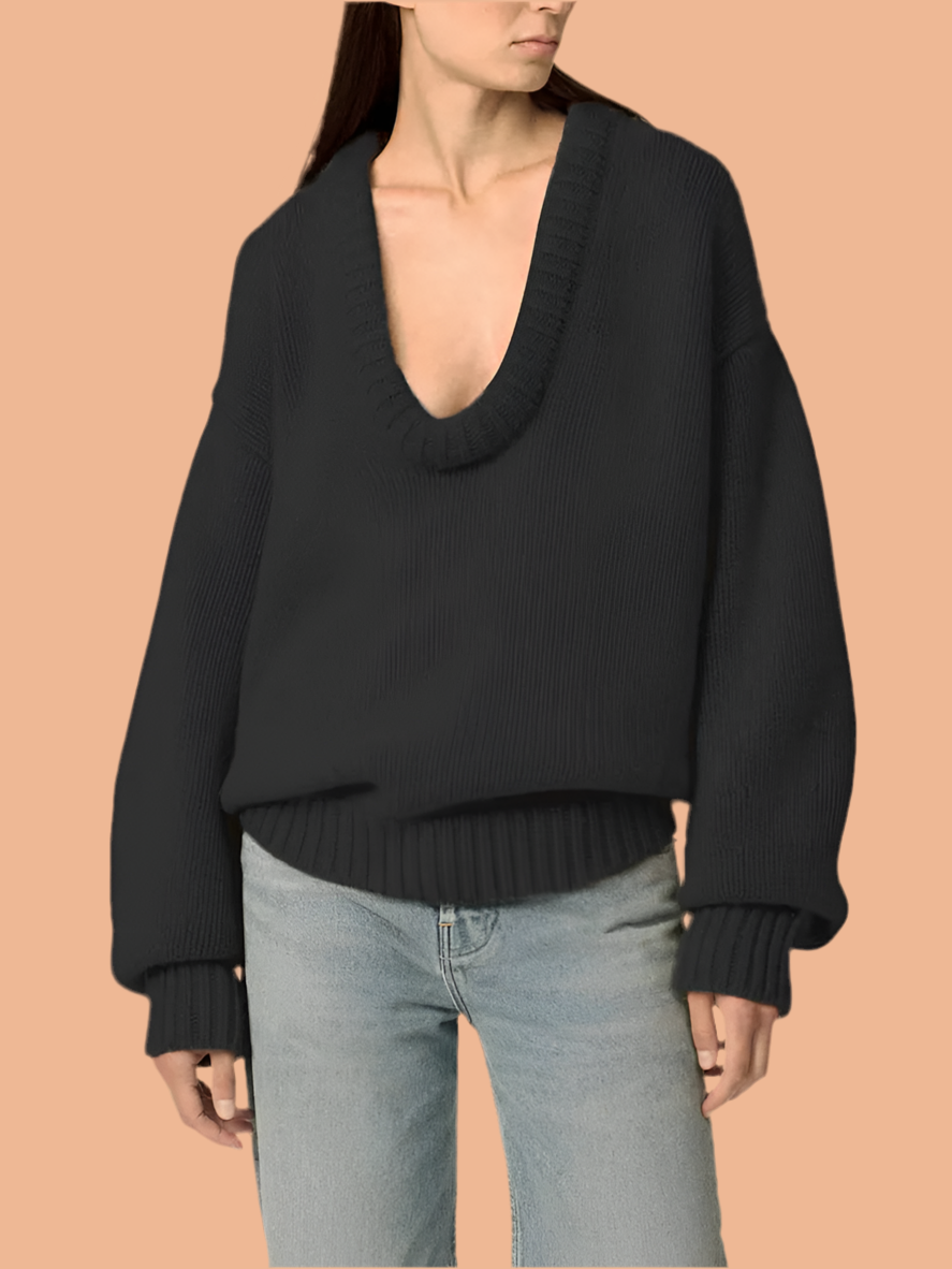 Knitted Sweater with o hals™