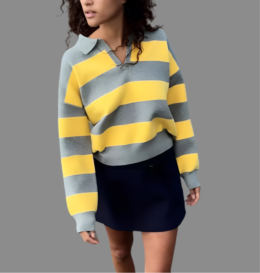 The Evieva Striped POLO Sweater™