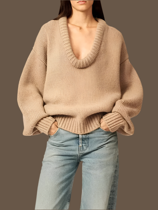 Knitted Sweater with o hals™