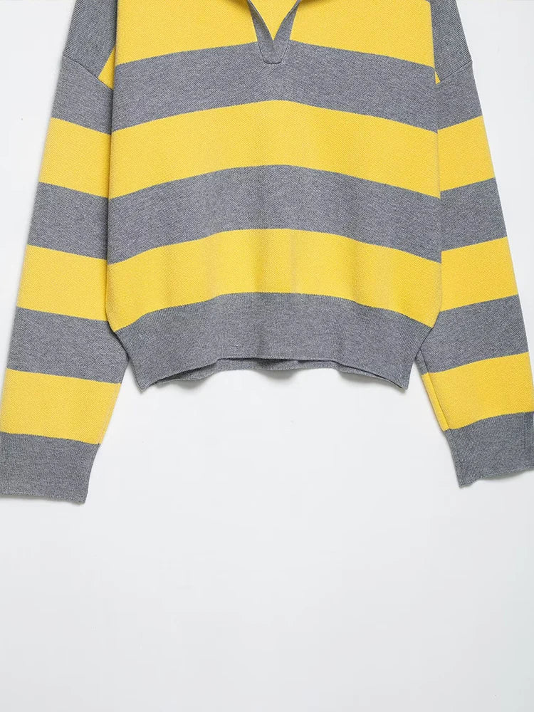 The Evieva Striped POLO Sweater™